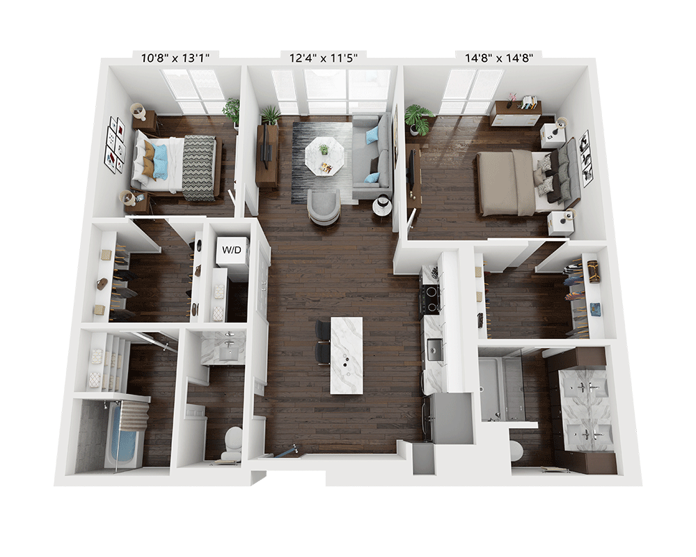 Two Bedroom B2J floor plan
