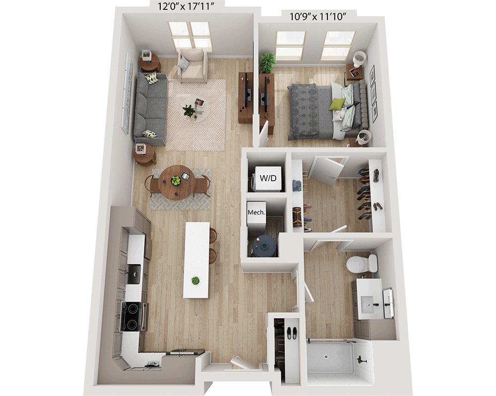One Bedroom A1D floor plan