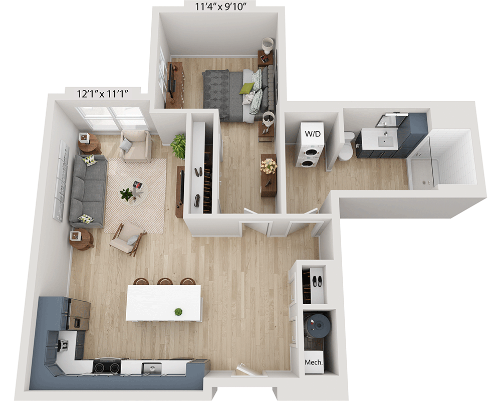 One Bedroom A1G floor plan
