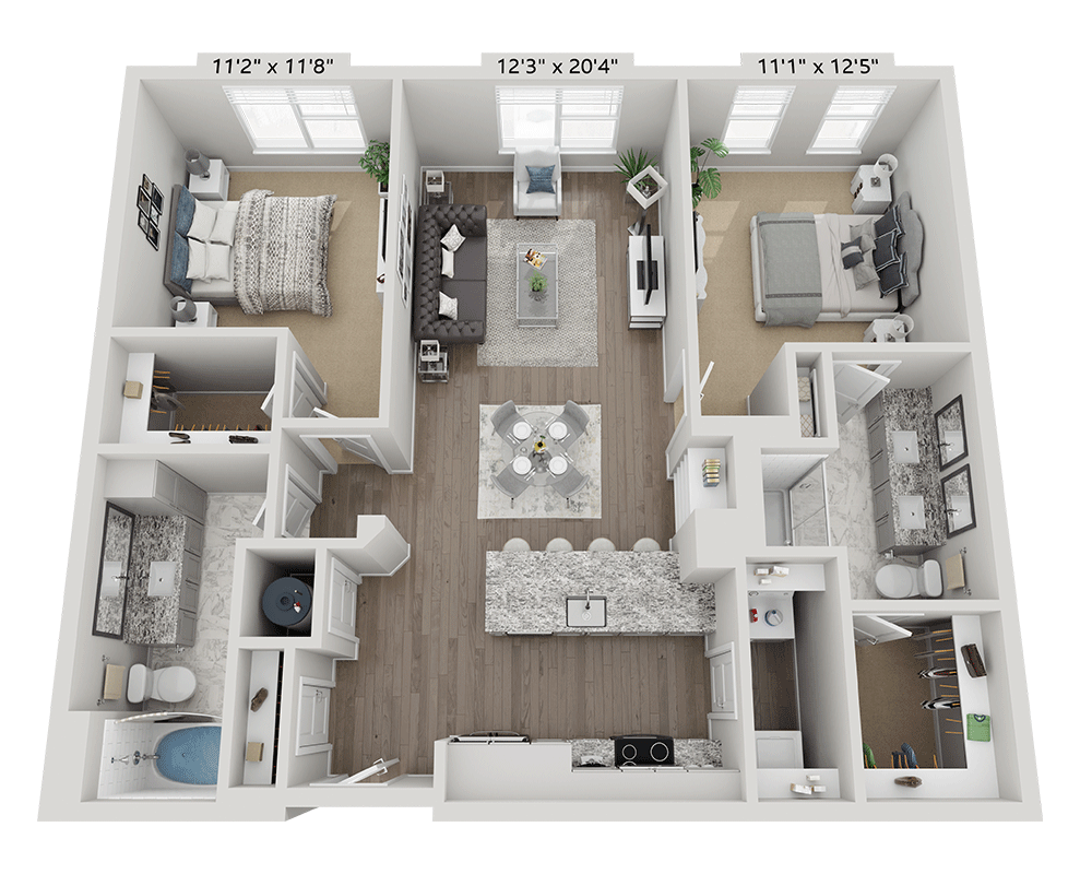 Two Bedroom B2B floor plan