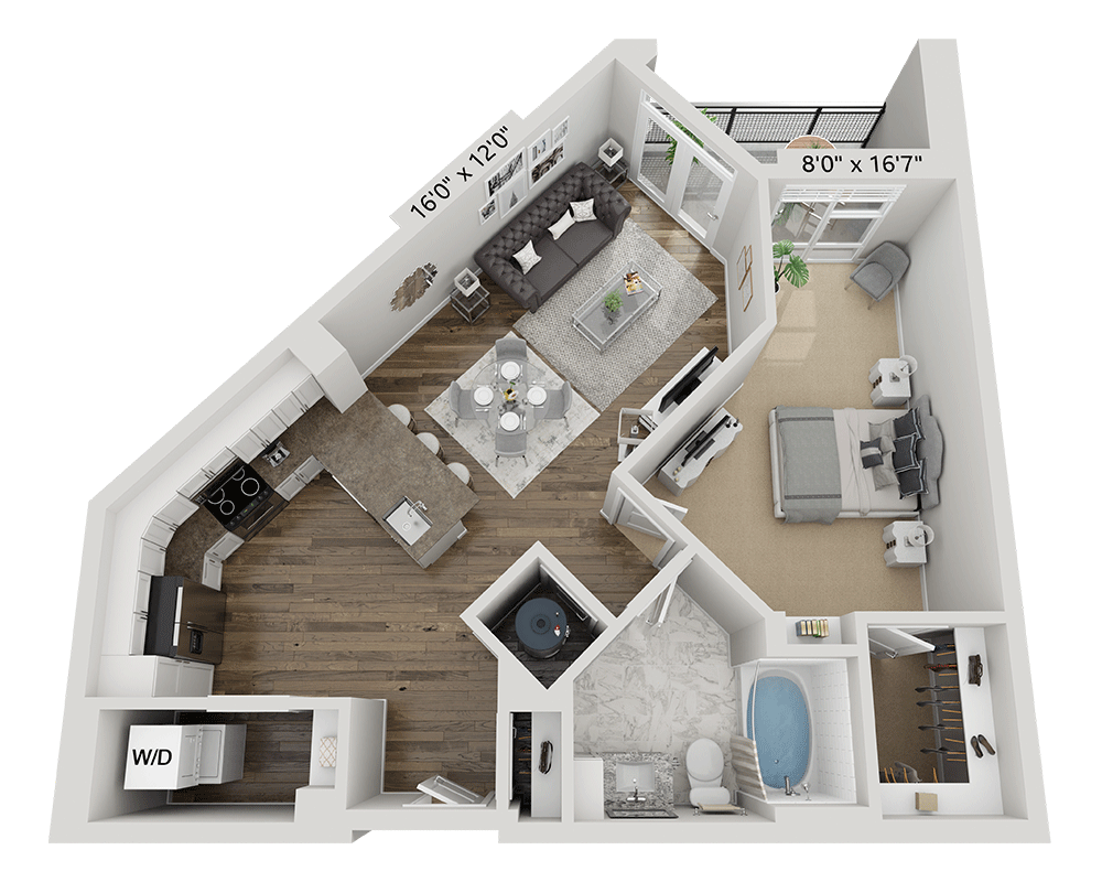The Smith Valley Forge one-bedroom floor plan image - King of Prussia, PA