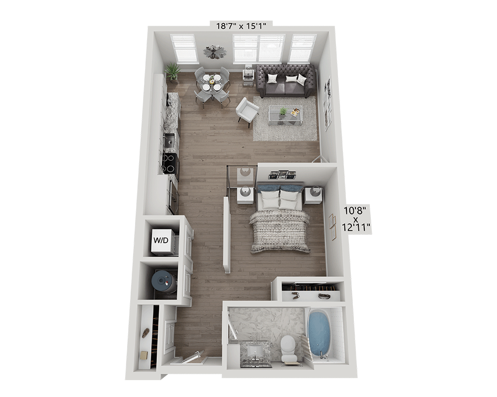 Studio E1C floor plan