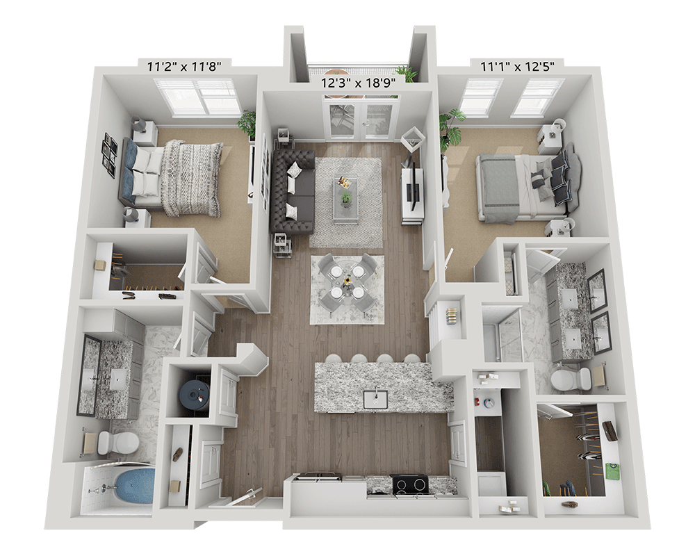 Two Bedroom B2A floor plan