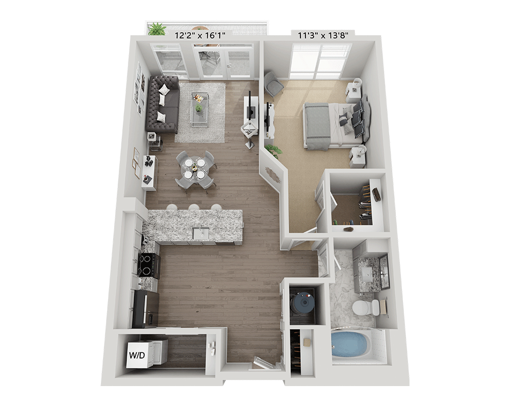 One Bedroom A1E floor plan