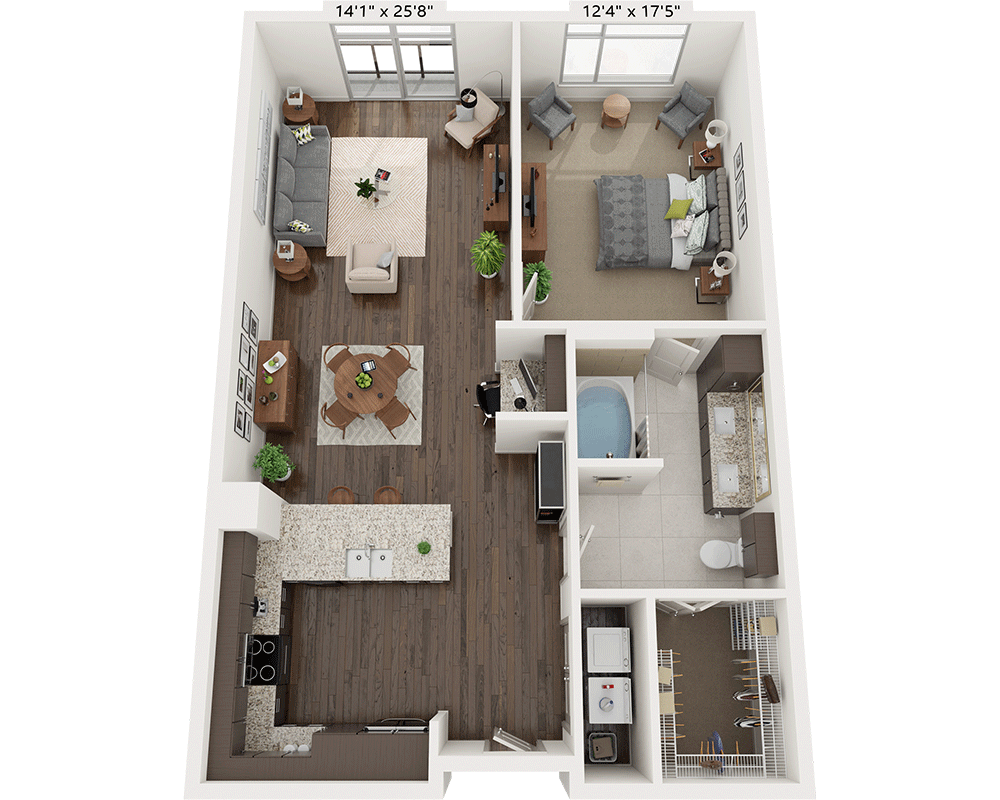 One Bedroom A1D2 floor plan