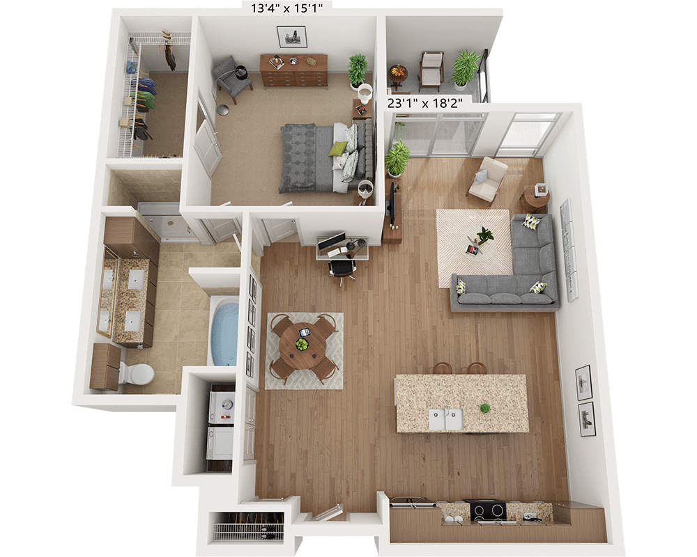 One Bedroom A1F4 floor plan