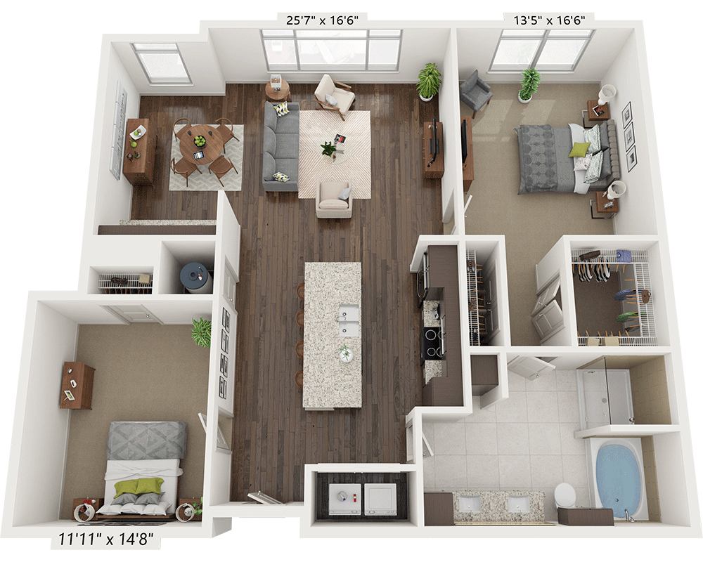 Two Bedroom B1B floor plan