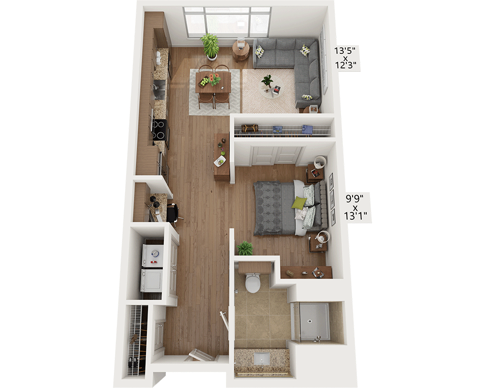 Studio E1A2 floor plan