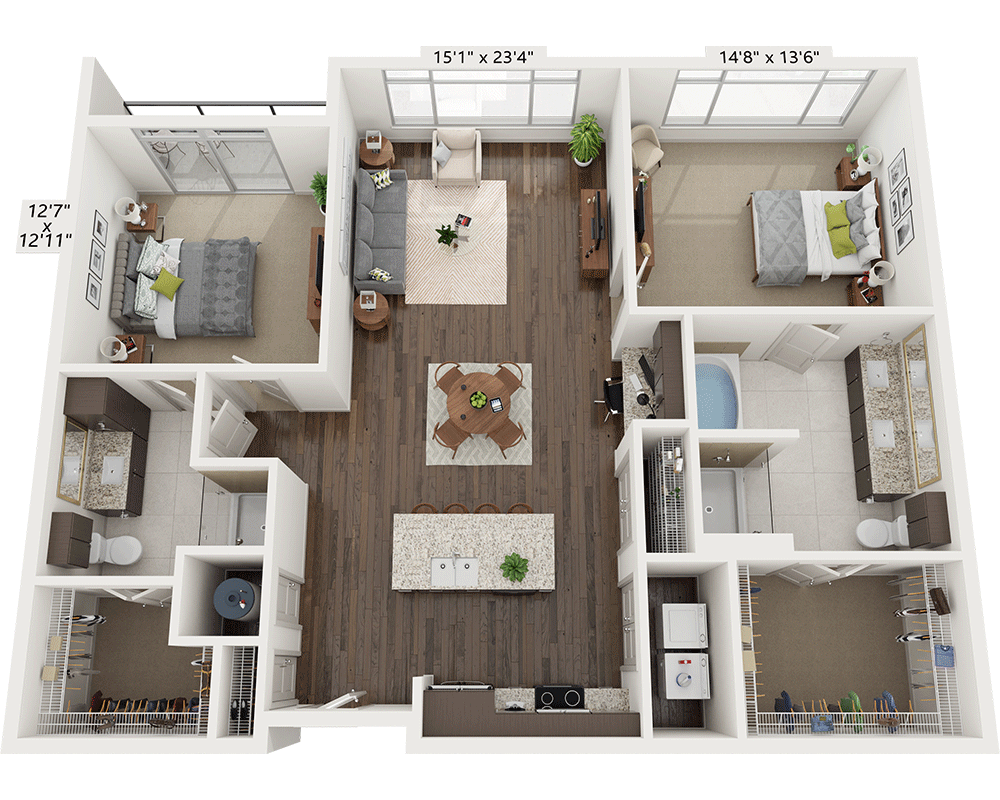 Two Bedroom B2C floor plan