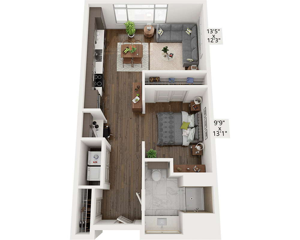 Studio E1A1 floor plan