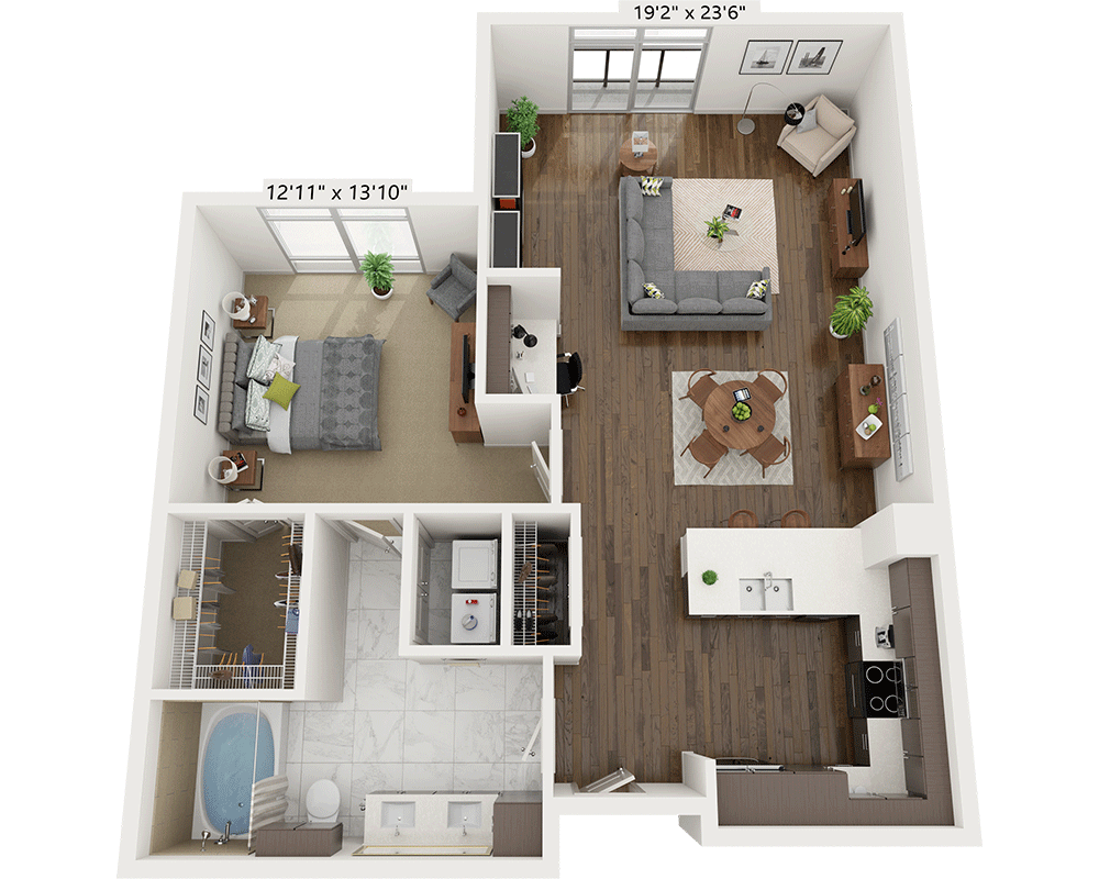One Bedroom A1G1 floor plan