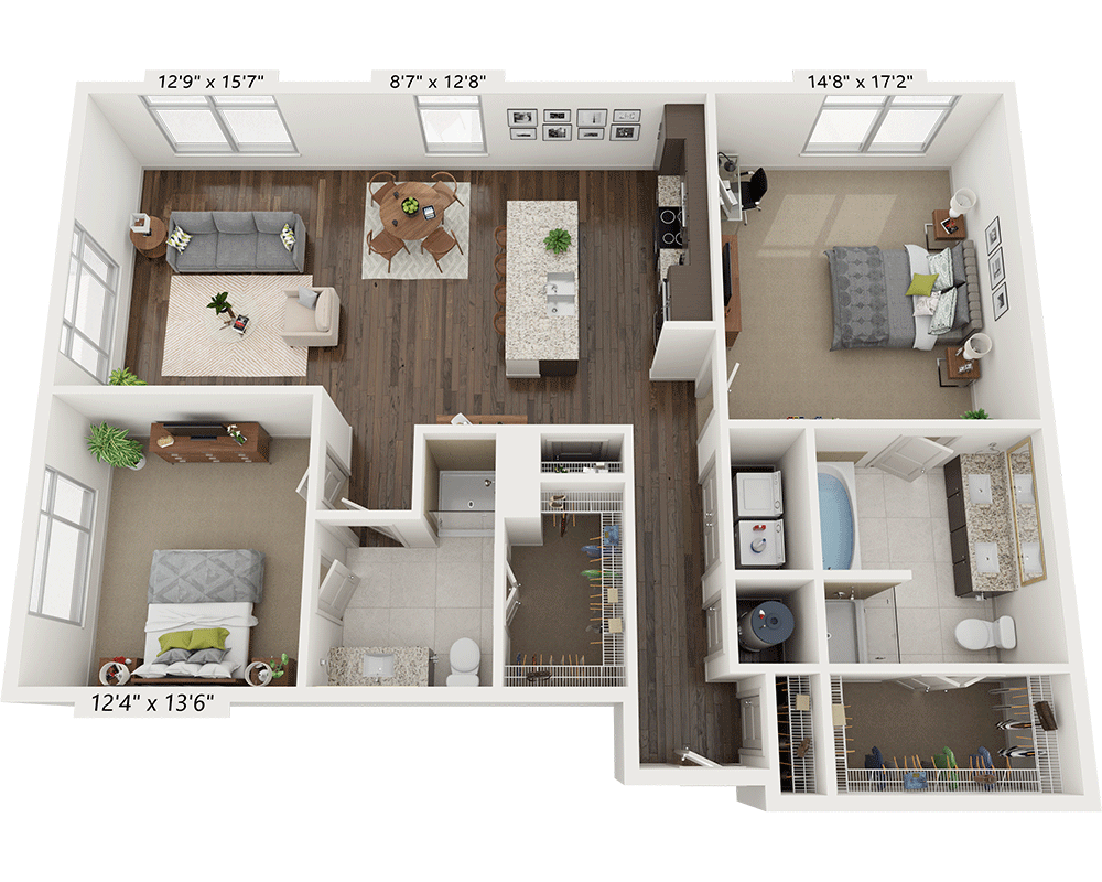 Two Bedroom B2D2 floor plan