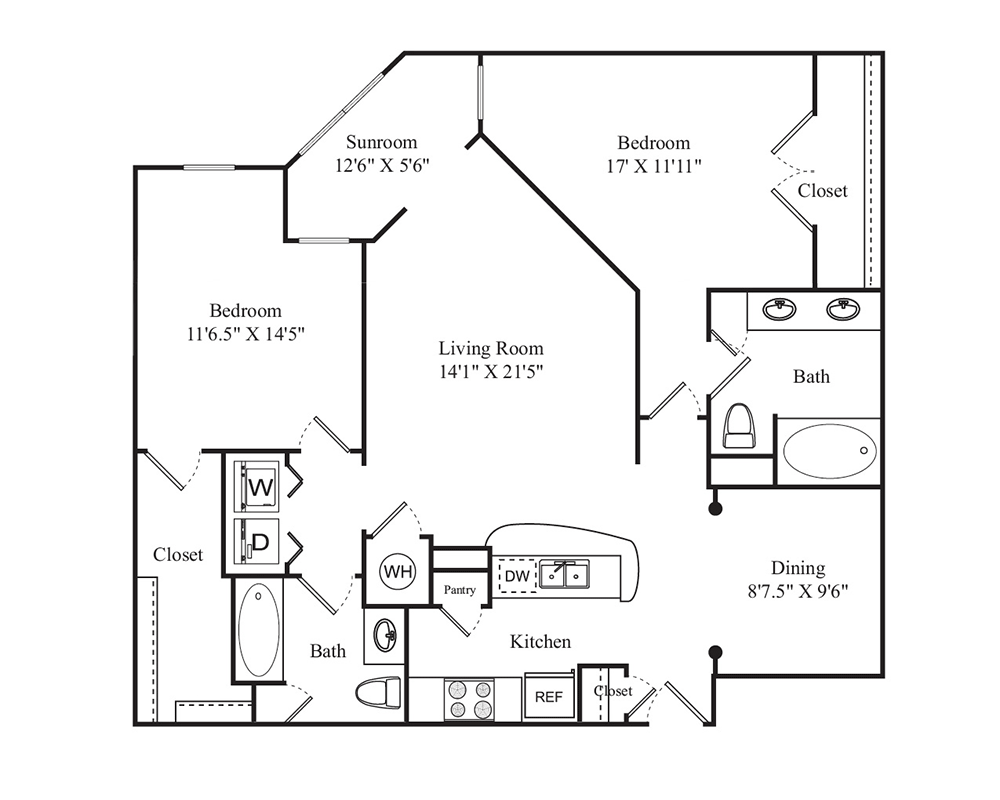 Two Bedroom B2J floor plan