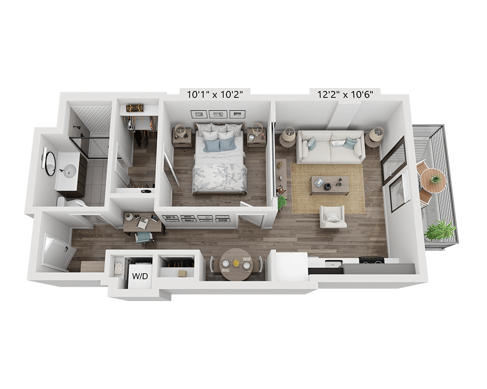 One Bedroom A1H floor plan