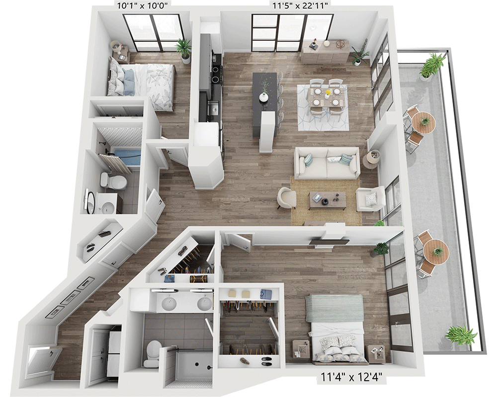 Two Bedroom B2Q floor plan