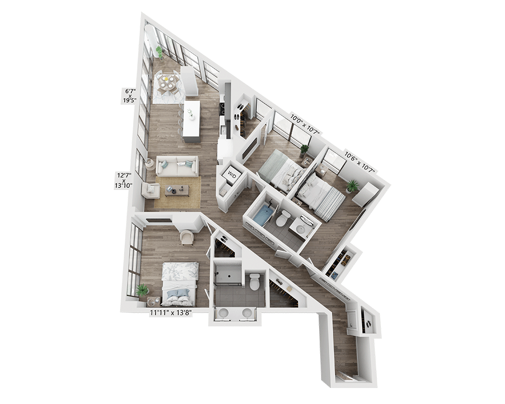 Three Bedroom C2A floor plan