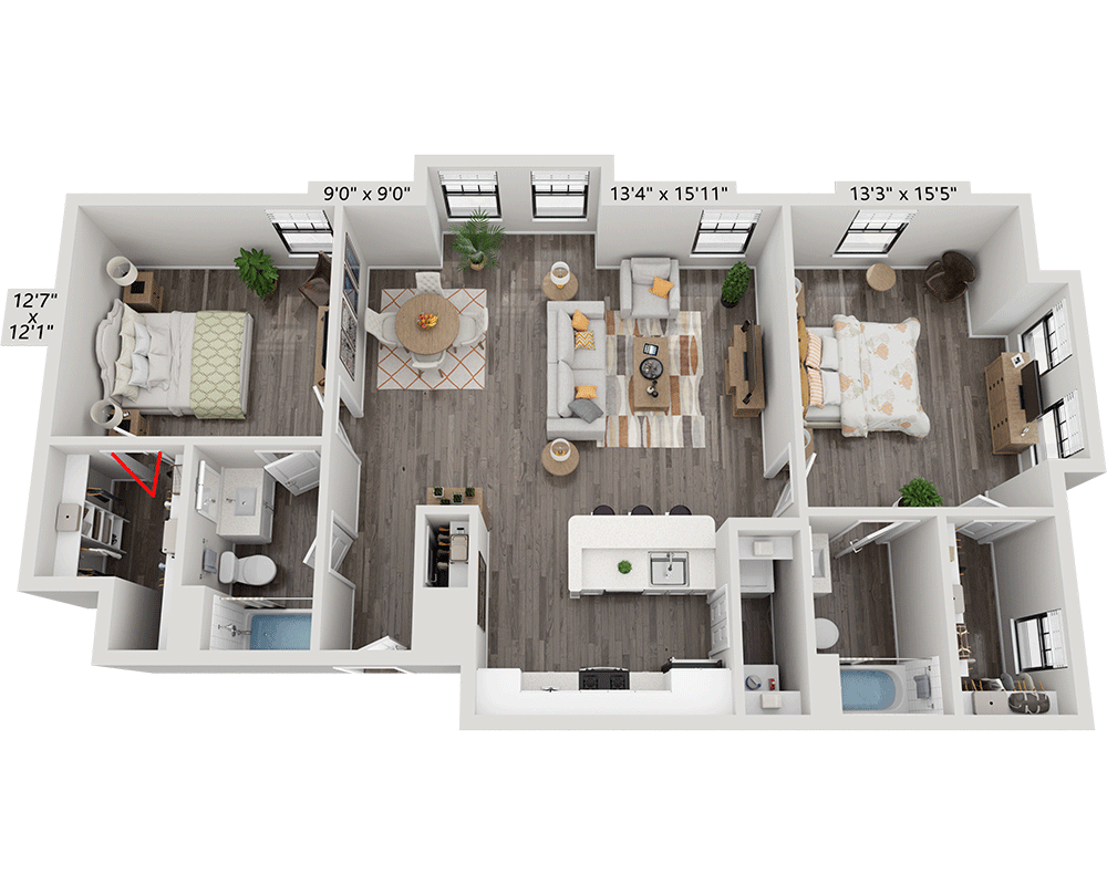 Two Bedroom B2A1 floor plan