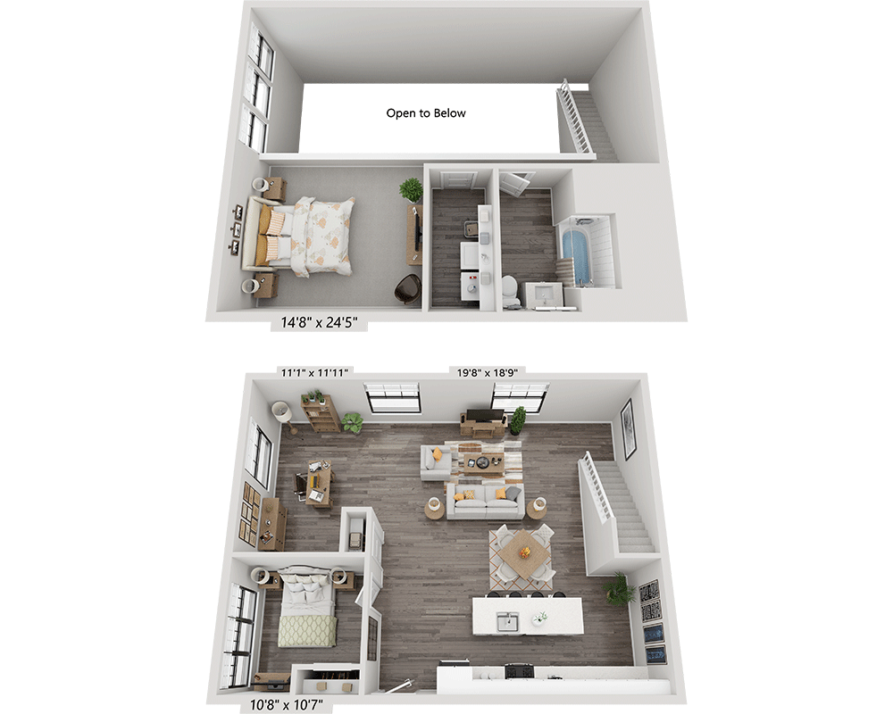 One Bedroom A1A9L floor plan