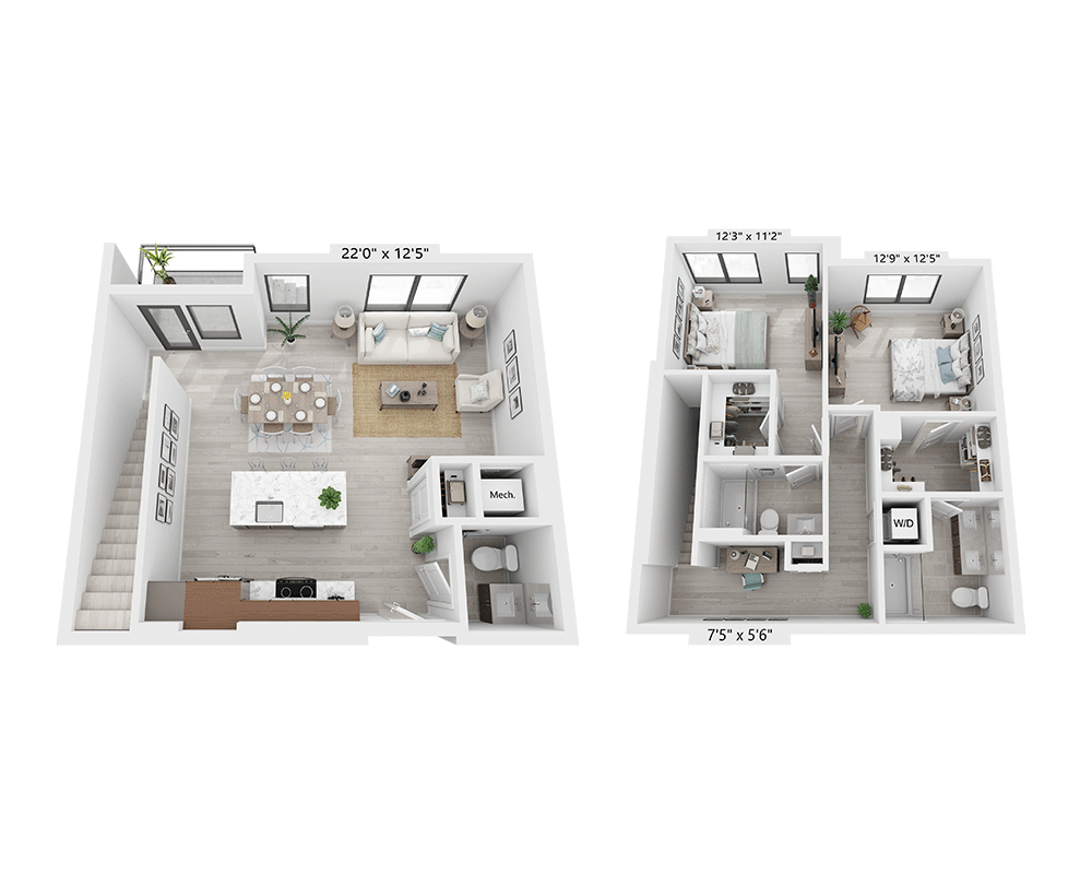 Two Bedroom - B2THD2 floor plan
