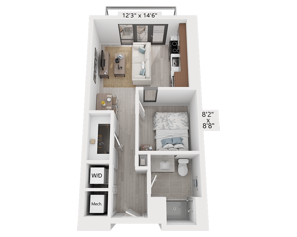 One Bedroom - A1A floor plan
