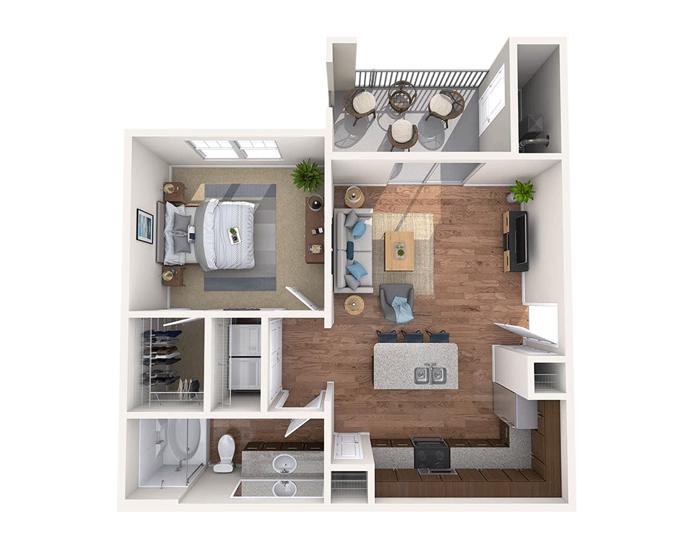 One Bedroom A1A floor plan