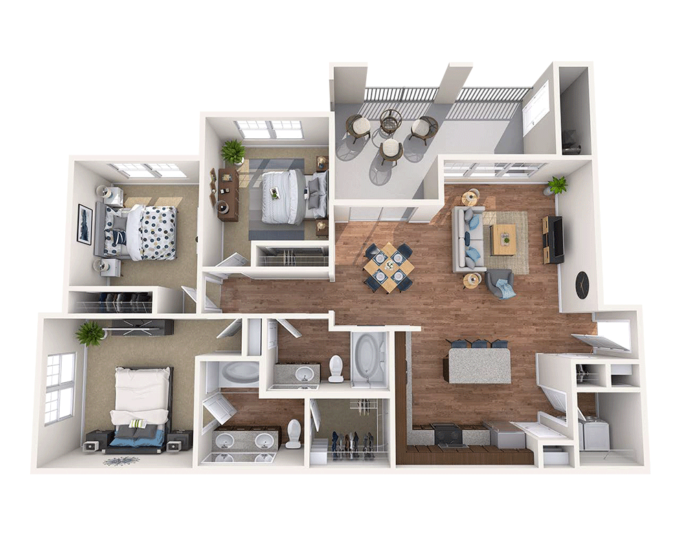 Three Bedroom C2A floor plan