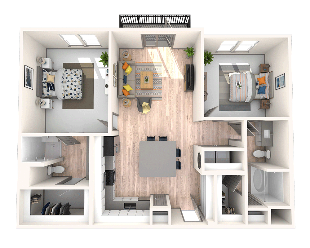 Two Bedroom B2C floor plan