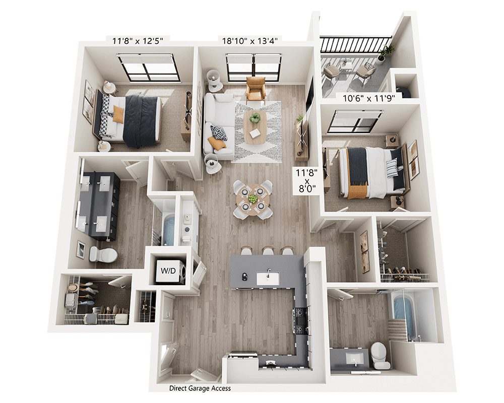 Two Bedroom B2C floor plan