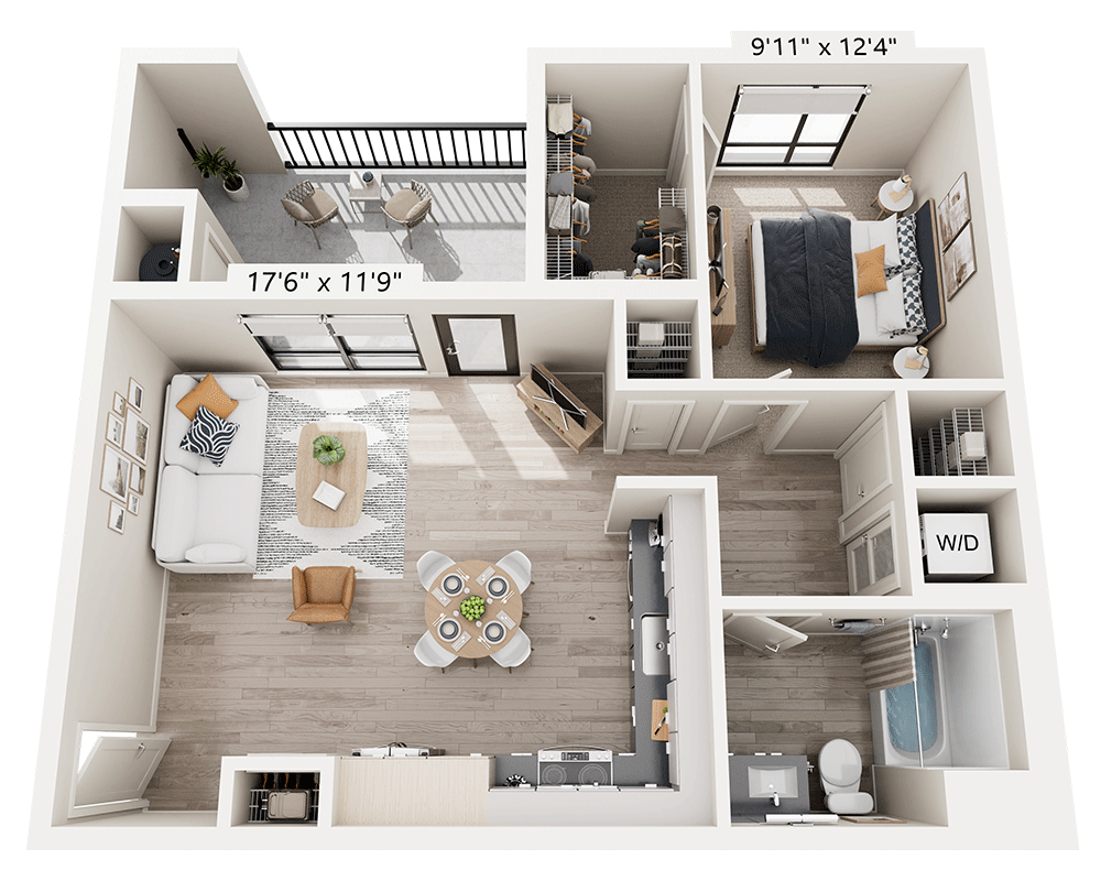 One Bedroom A1E floor plan